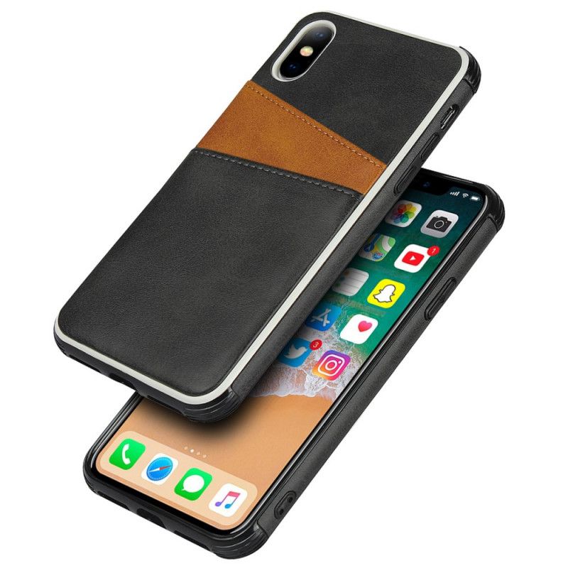 Kuori iPhone X Punainen Kaksisävyinen Kaksoiskorttikotelo Suojakuori