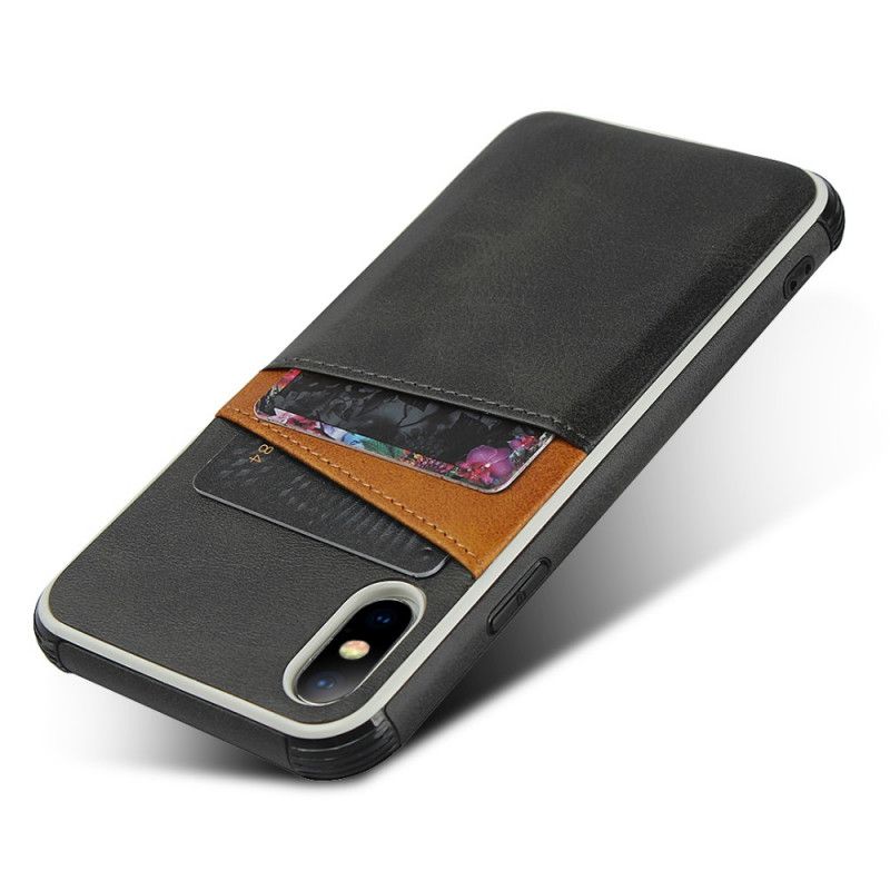 Kuori iPhone X Punainen Kaksisävyinen Kaksoiskorttikotelo Suojakuori