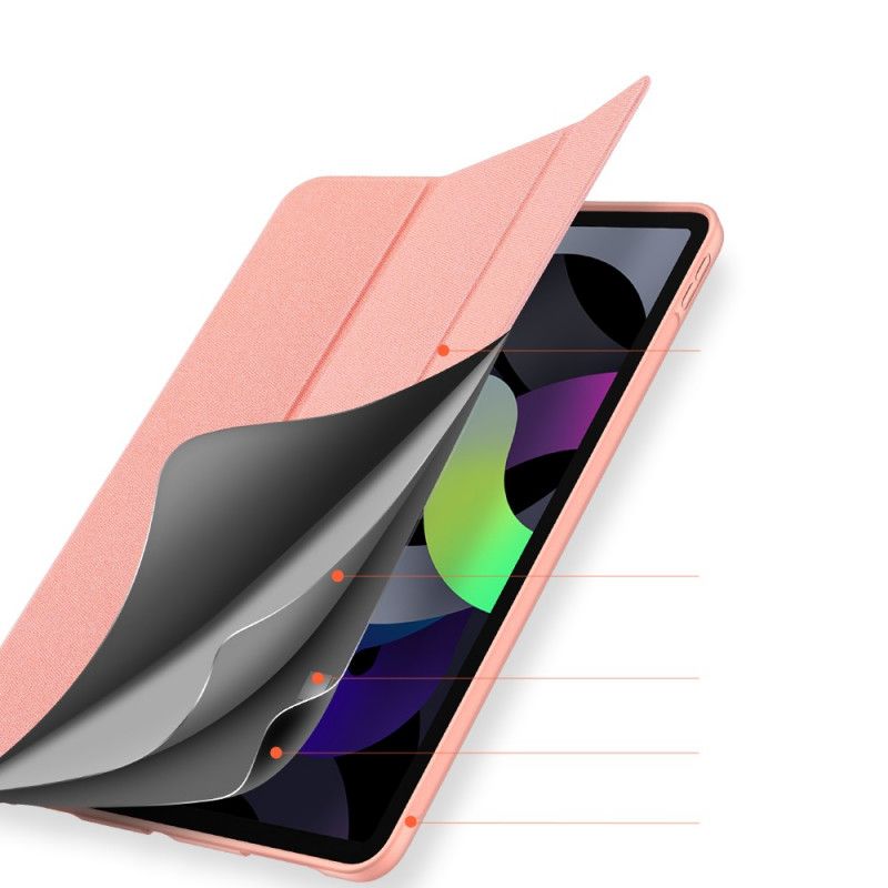 Älykäs Kotelo iPad Air 10.9" (2020) Tummansininen Musta Domo -Sarja Dux-Ducis