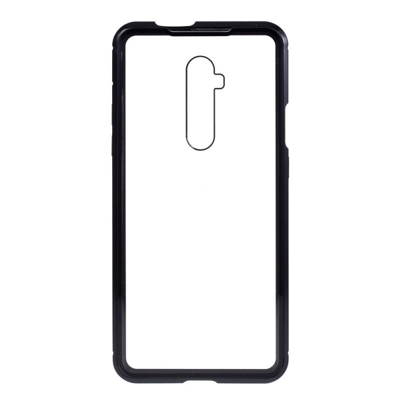 Kuori OnePlus 7T Pro Tummansininen Musta Metalli- Ja Karkaistun Lasin Reunat Suojakuori