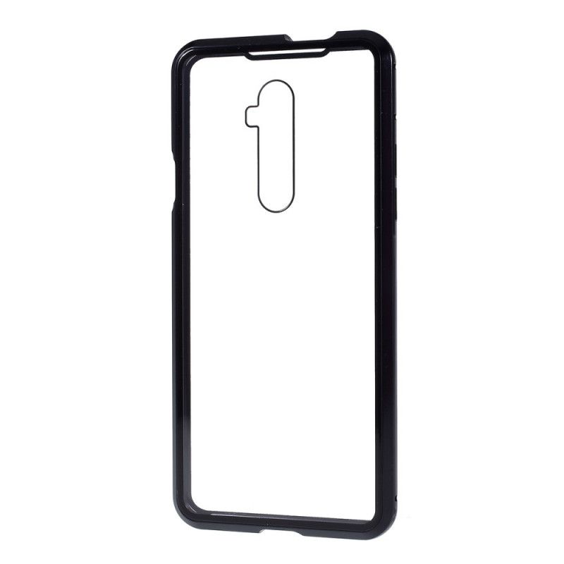 Kuori OnePlus 7T Pro Tummansininen Musta Metalli- Ja Karkaistun Lasin Reunat Suojakuori
