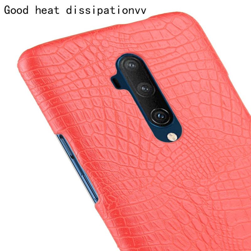 Kuori OnePlus 7T Pro Valkoinen Musta Krokotiilin Ihovaikutus
