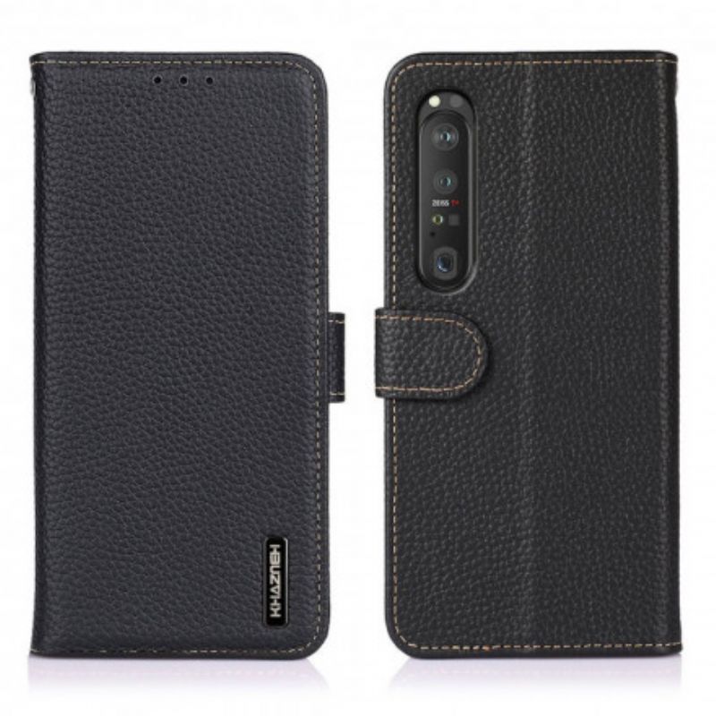 Flip Kotelot Sony Xperia 1 Iii Litchi Khazneh Nahkaa Suojakuori