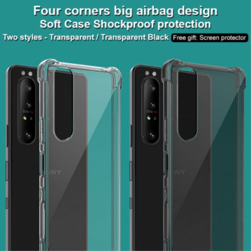 Kuori Sony Xperia 1 Iii Läpinäkyvä Imak-näytönkalvolla Suojakuori