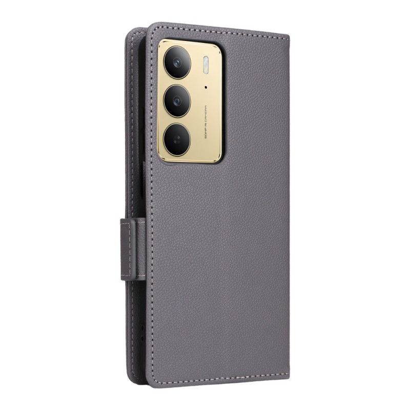 Kotelot Realme 14x 5g Litsikuvioinen Tekonahka Hihnalla Suojakuori