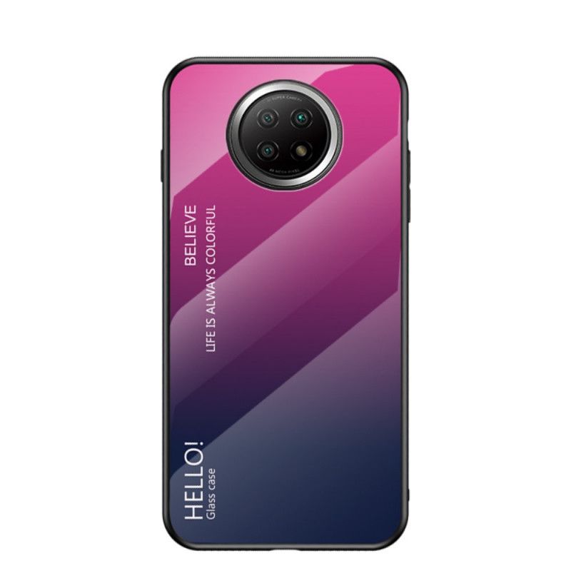 Case Kuoret Xiaomi Redmi Note 9 5G / Note 9T 5G Valkoinen Musta Puhelinkuoret Hei Karkaistu Lasi