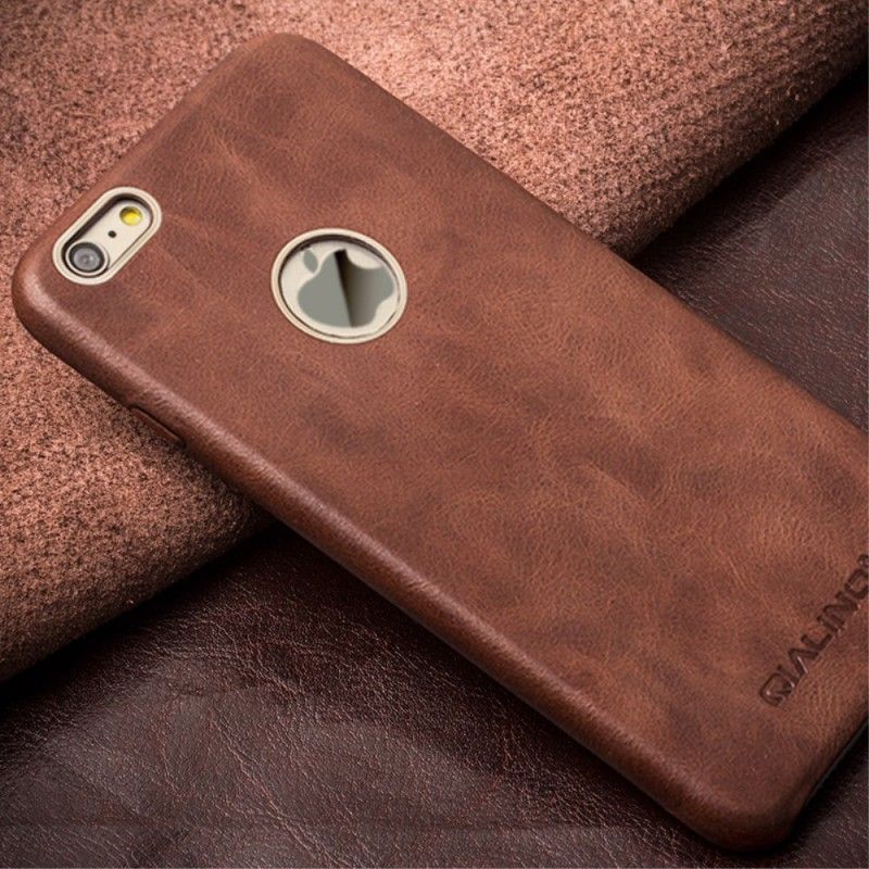 Kuori iPhone 6 / 6S Plus Ruskea Aitoa Nahkaa - Qialino Suojakuori