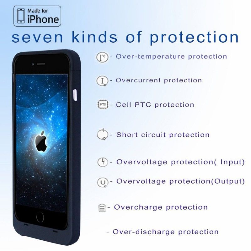 Kuori. Joka Lataa iPhone 6 / 6S Plus Valkoinen Musta