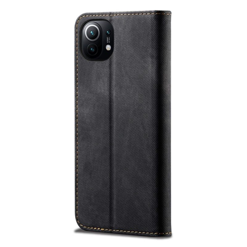 Flip Kotelot Xiaomi Mi 11 Tummansininen Musta Farkkukangas