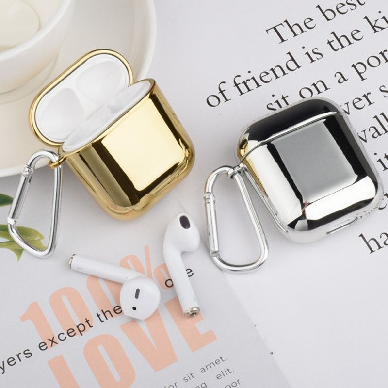 Kuori AirPods Hopea Punainen Värillinen Galvanoitu Muovi Napsautuskoukulla