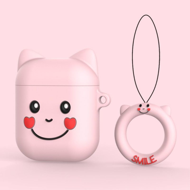 Kuori AirPods Vaaleanpunainen Valkoinen Silcione Hauska Aave