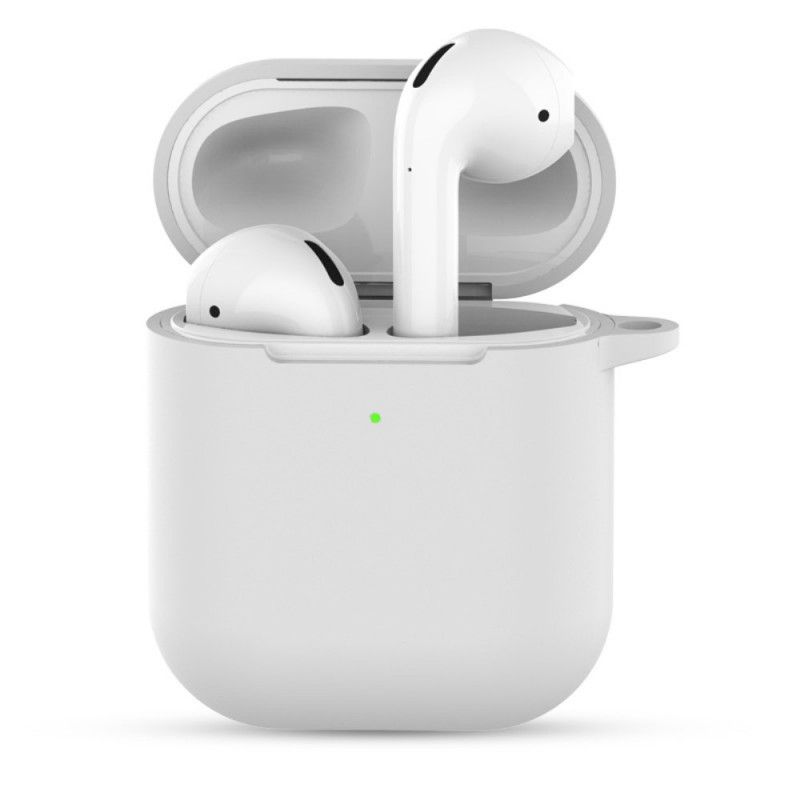 Kuori AirPods Valkoinen Musta Silikoni Avaimenperällä Suojakuori