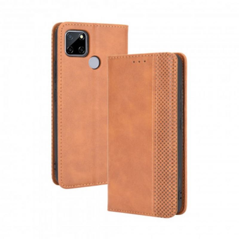 Flip Kotelot Oppo A15 Tyylitelty Vintage-nahkaefekti