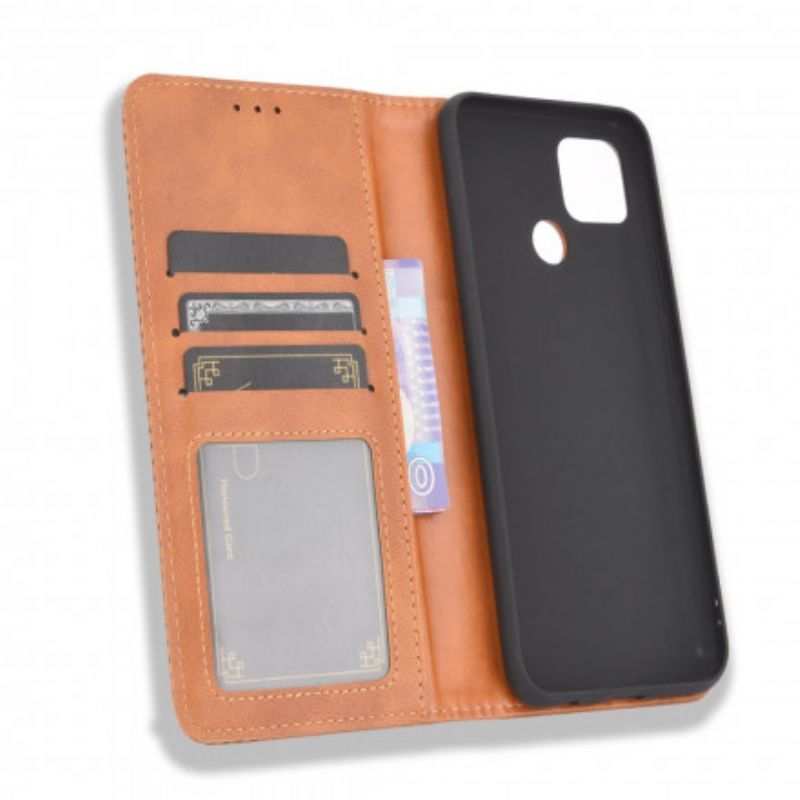 Flip Kotelot Oppo A15 Tyylitelty Vintage-nahkaefekti