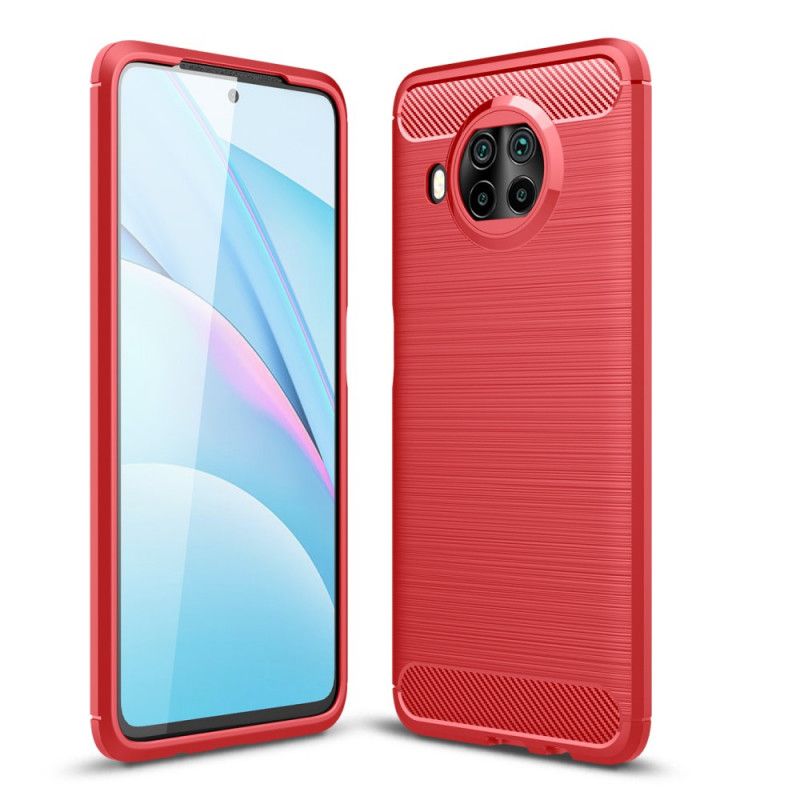 Case Kuoret Xiaomi Mi 10T Lite 5G / Redmi Note 9 Pro 5G Punainen Musta Puhelinkuoret Harjattu Hiilikuitu