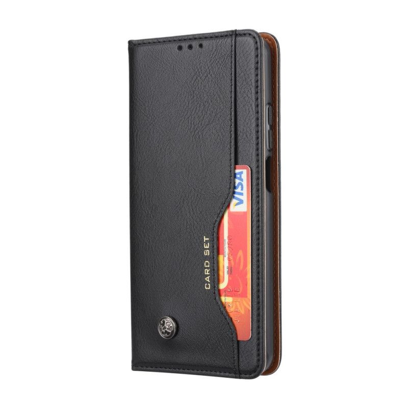 Flip Kotelot Xiaomi Mi 10T Lite 5G / Redmi Note 9 Pro 5G Punainen Musta Kortin Haltija Suojakuori