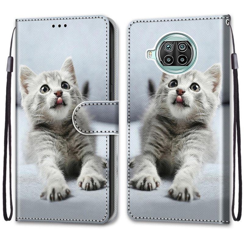 Kotelot Xiaomi Mi 10T Lite 5G / Redmi Note 9 Pro 5G Harmaa Valkoinen Remmi Kissanpentu Suojakuori