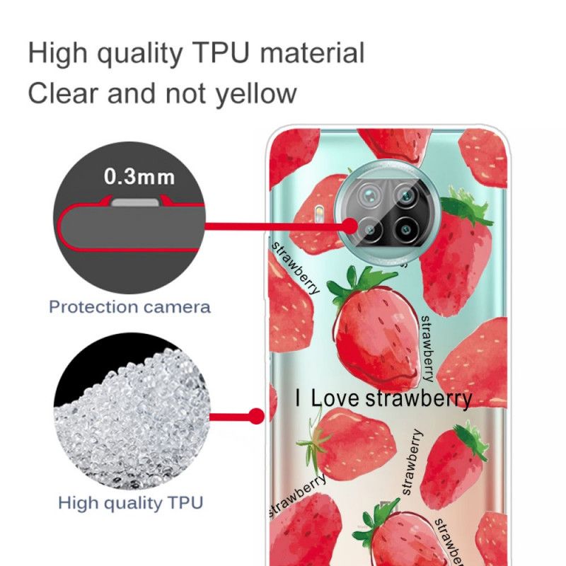 Kuori Xiaomi Mi 10T Lite 5G / Redmi Note 9 Pro 5G Mansikat Suojakuori