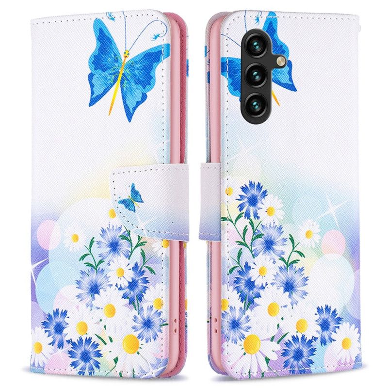 Kotelot Samsung Galaxy A15 Perhonen Ja Kukat Akvarelli Suojakuori