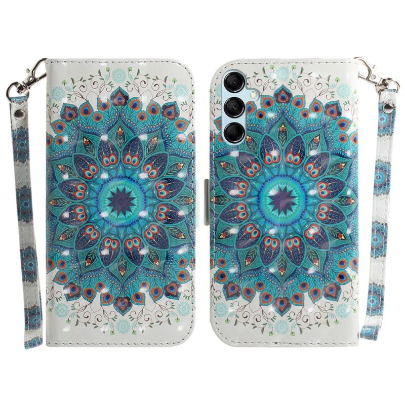 Kotelot Samsung Galaxy A15 Vihreä Mandala Hihnalla Suojakuori