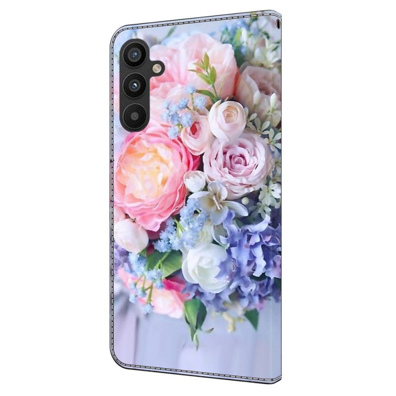 Nahkakotelo Samsung Galaxy A15 Kukkakimppu