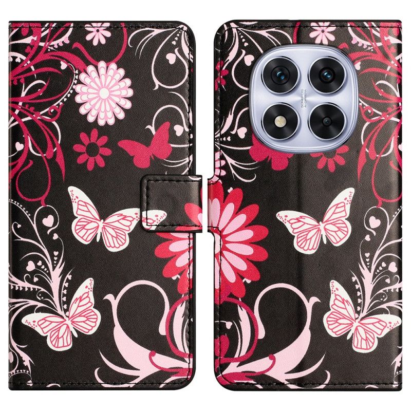 Kotelot Xiaomi Redmi Note 14 Pro Plus 5g Perhosia Mustalla Taustalla Suojakuori