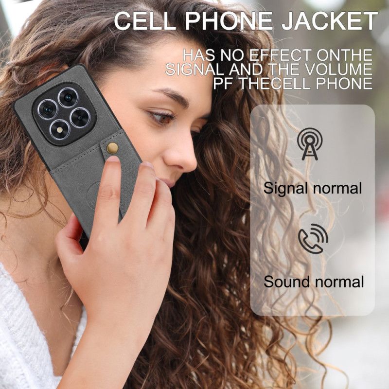 Kuori Xiaomi Redmi Note 14 Pro Plus 5g Nahkatyylinen Korttikotelo Ja Teline