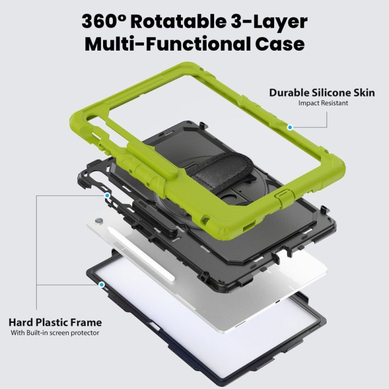 Kuori Samsung Galaxy Tab S10 Fe Plus Erittäin Kestävä Olkahihnalla Suojakuori