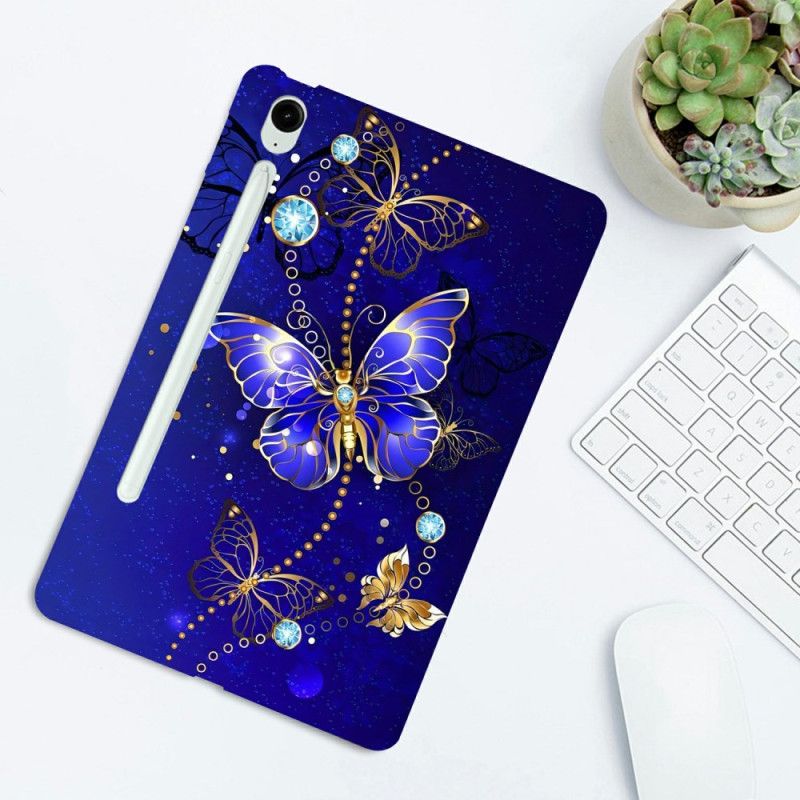 Kuori Samsung Galaxy Tab S10 Fe Plus Sinisiä Ja Kultaisia Perhosia