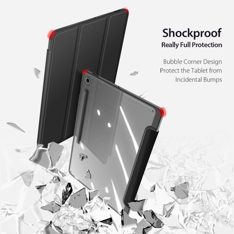 Samsung Galaxy Tab S10 Fe Plus Kolmipaneelinen Läpinäkyvä Takaosa