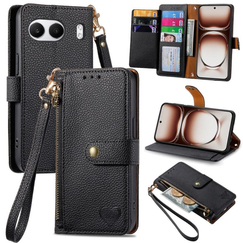 Kuoret Oneplus Nord 4 Sydänkuvioinen Rfid-estollinen Lompakko