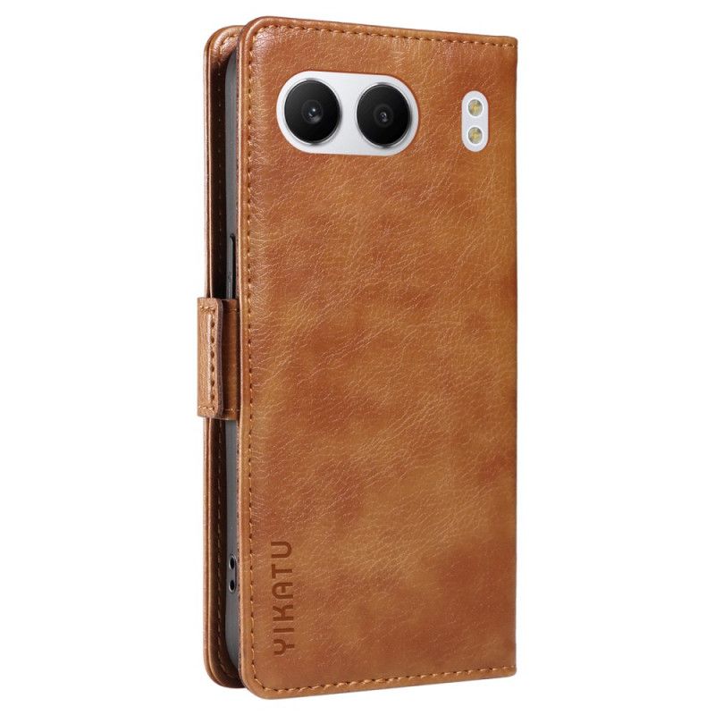 Nahkakotelo Oneplus Nord 4 Yikatu Litsikuvioinen Tekonahka