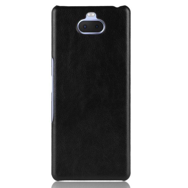 Kuori Sony Xperia 10 Plus Harmaa Musta Suorituskykyinen Litsi Nahkainen Vaikutus