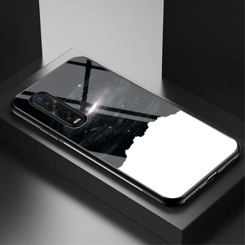 Kuori Oppo Find X2 Pro Valkoinen Musta Tähtitaivas Karkaistua Lasia Suojakuori