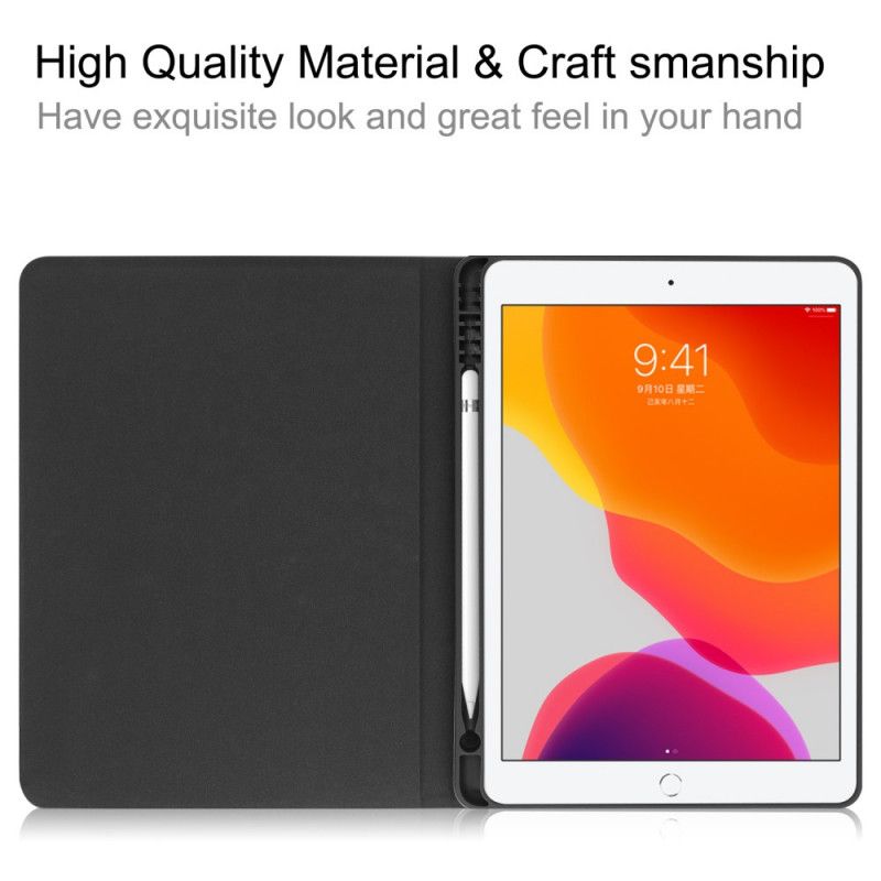 Kuoret iPad 10.2" (2019) (2020) Harmaa Musta Huippuluokan Nahkaefekti Suojakuori