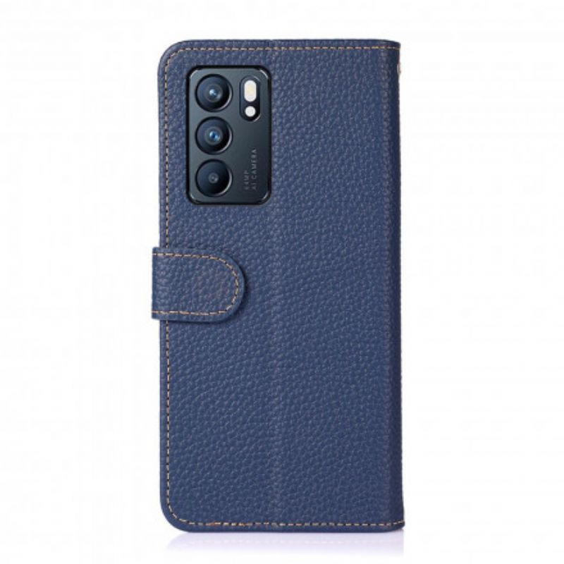 Flip Kotelot Oppo Reno 6 5g Litchi Khazneh Nahkaa Suojakuori