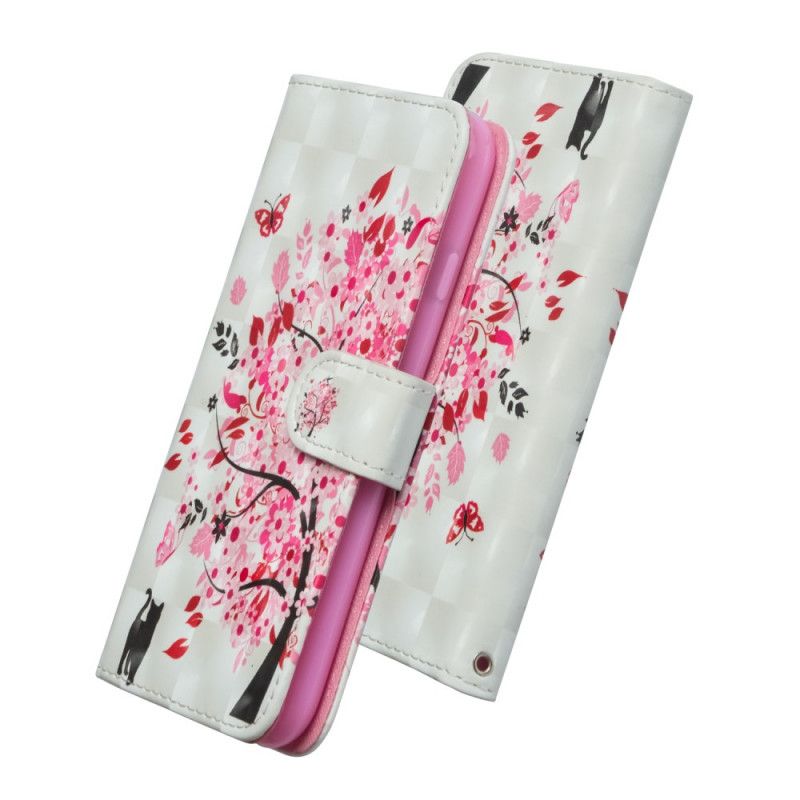 Flip Case Xiaomi Redmi Note 8T Vaaleanpunainen Puu