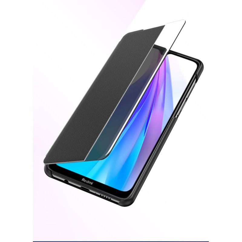 Näkymä Kansi Xiaomi Redmi Note 8T Punainen Musta Kuvioitu Tekonahka