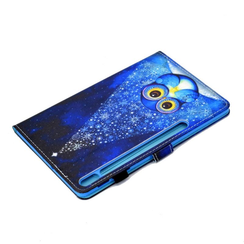 Nahkakotelo Samsung Galaxy Tab S7 Vaaleansininen Tummansininen Puhelinkuoret Pöllö