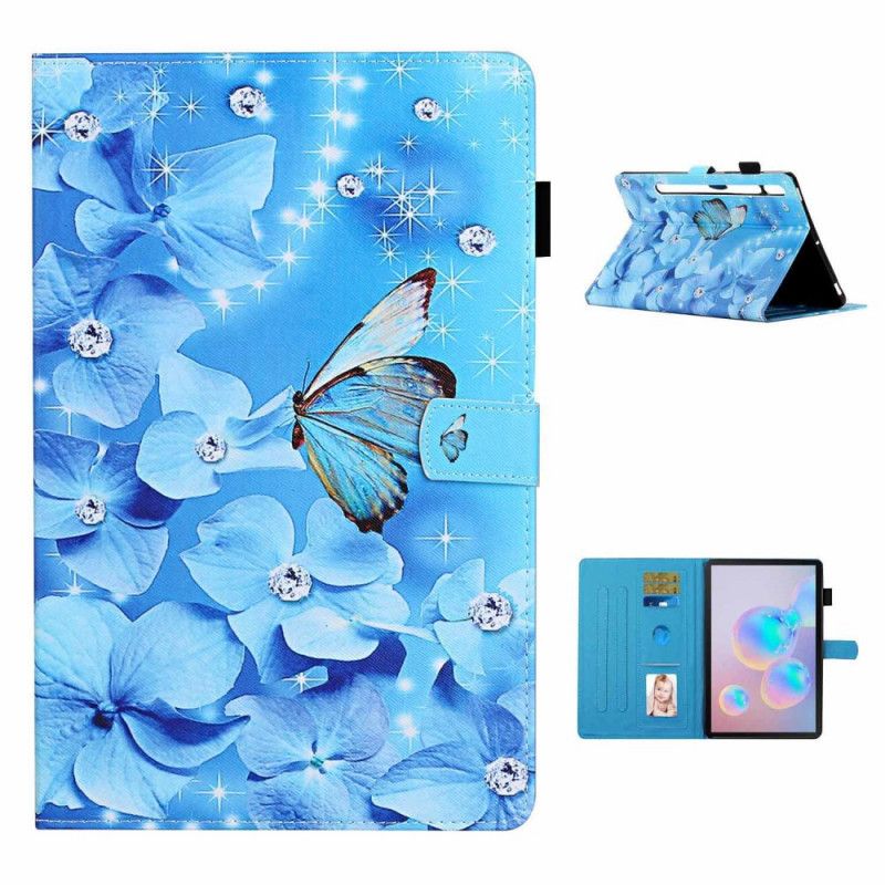 Suojakuori Samsung Galaxy Tab S7 Vaaleansininen Tummansininen Kukka