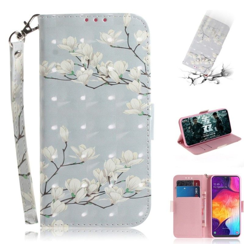 Flip Case Samsung Galaxy A50 Kukkiva Puu. Jossa On Remmi