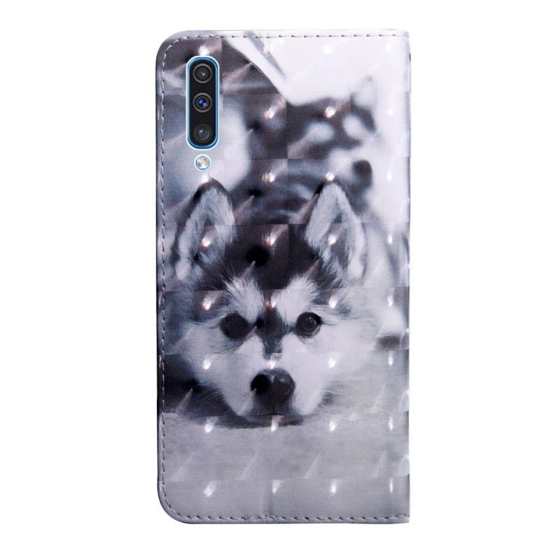 Kotelot Samsung Galaxy A50 Mustavalkoinen Koira Suojakuori