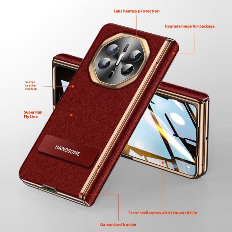 Kuori Huawei Mate X6 Teksturoitu Tekonahka Näytönsuojalla