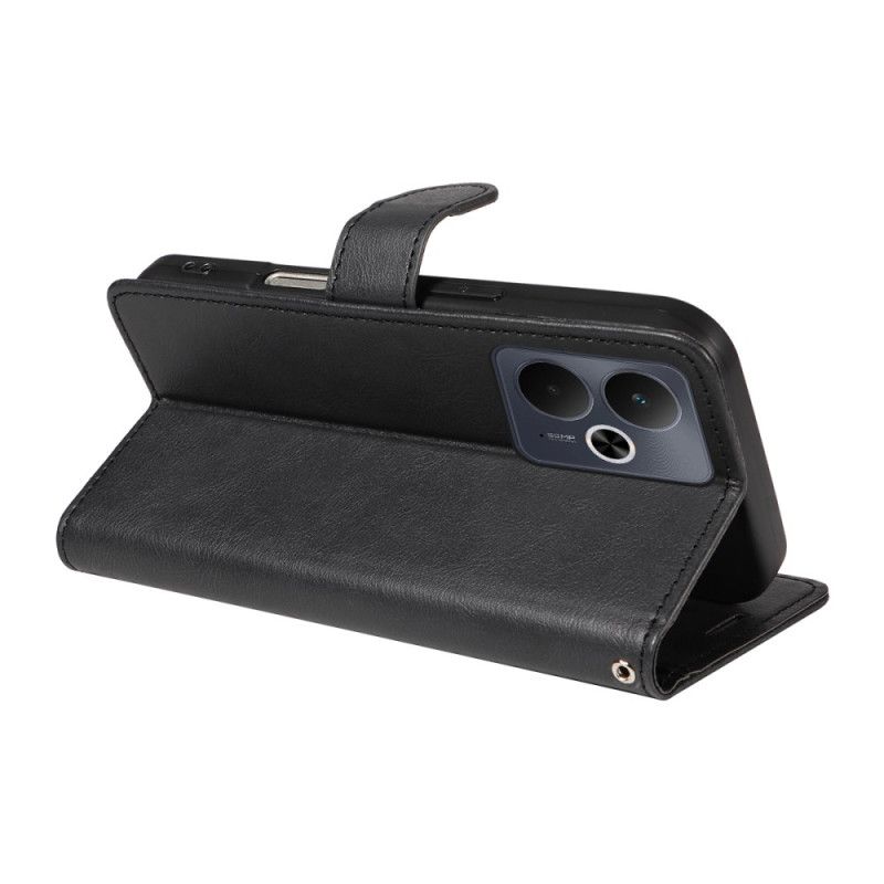 Kotelot Realme 14t 5g Yksivärinen Nahkakuvio Ja Hihna