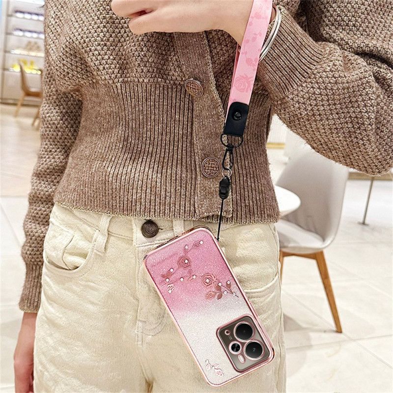 Kuori Realme 14t 5g Kadem-kukkia Ja Strassinauha