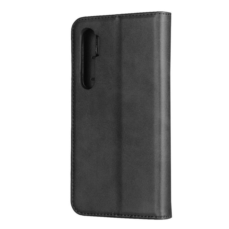 Flip Kotelot Xiaomi Mi Note 10 Lite Punainen Musta Tyylikäs Halkaistu Nahka