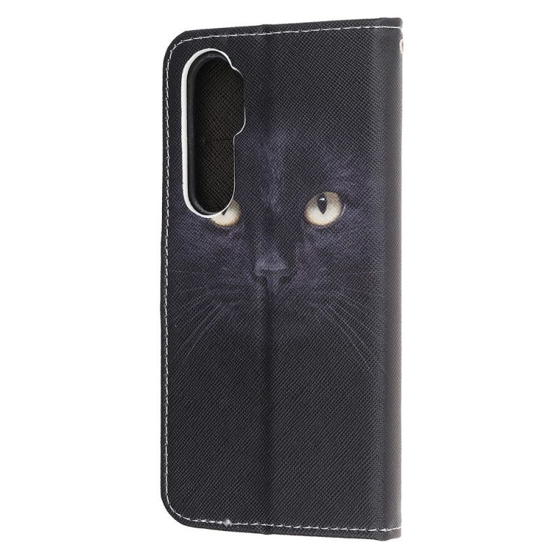 Nahkakotelo Xiaomi Mi Note 10 Lite Puhelinkuoret Mustat Kissan Silmät