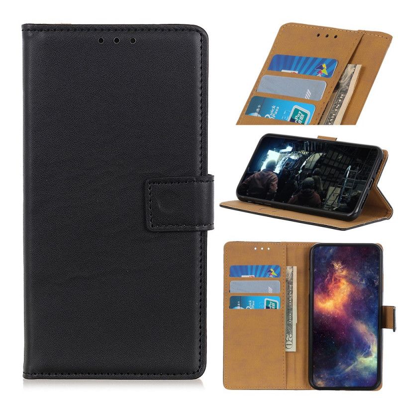 Suojakuori Xiaomi Mi Note 10 Lite Hopea Musta Yksinkertainen Tekonahka