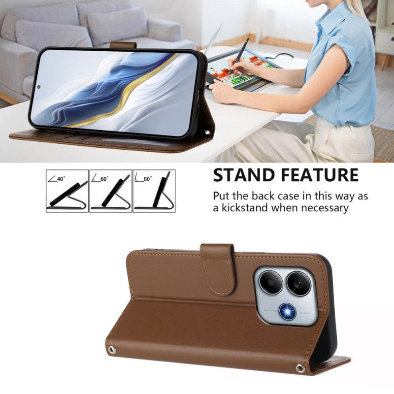 Kotelot Xiaomi Redmi Note 14 5g Yksivärinen Ja Nauhallinen