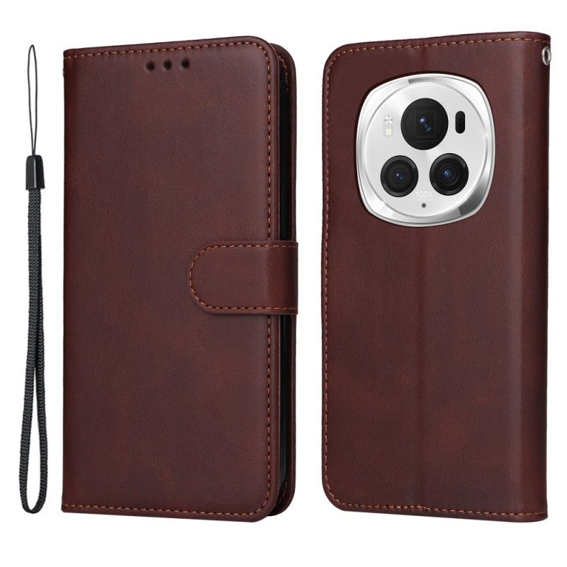 Kotelot Honor Magic 6 Pro Unni Leather Style Hihnalla